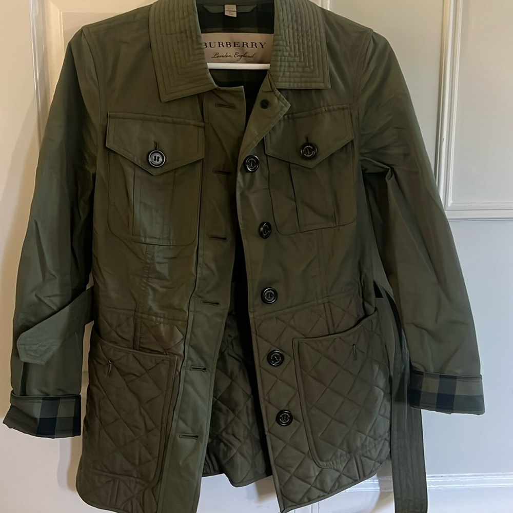 Green Burberry jacket, US size 2 nwot